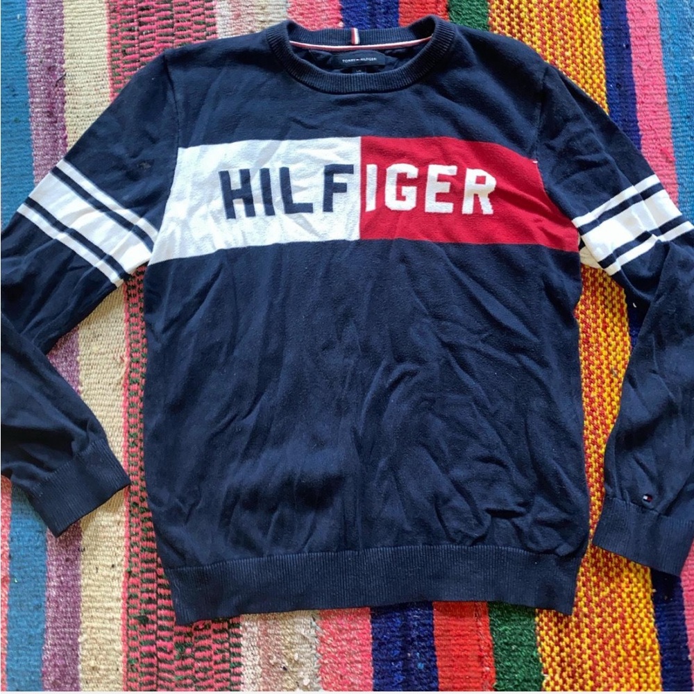 VINTAGE TOMMY HILFIGER Crewneck Classic Tommy Logo Sweatshirt large